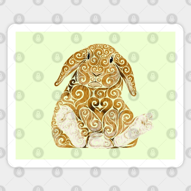 Swirly Bunny Sticker by VectorInk